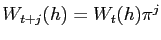 $W_{t+j}(h)=W_t(h) \pi^j$
