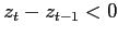 $ z_t-z_{t-1}<0$