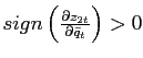 $ sign\left( \frac{\partial z_{2t}}{\partial\bar{q}_{t}}\right) >0$