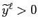 $ \widetilde{y}^{\ell}>0$