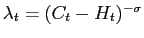 $ \lambda_{t}=(C_{t}-H_{t})^{-\sigma}$