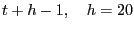 $ t+h-1, \quad h=20$
