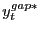 $ y_{t}^{gap\ast}$