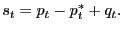 $\displaystyle s_t=p_t-p_t^\ast+q_t.$