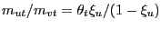 $ m_{ut} / m_{vt} = \theta_{t} \xi_{u} / (1-\xi_{u})$