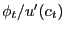 $ \phi_{t}/u^{\prime}(c_{t})$