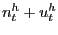 $ n^{h}_{t}+u^{h}_{t}$