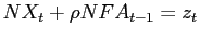 $ NX_{t}+\rho NFA_{t-1}=z_{t}$