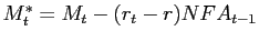 $ M_{t}^{\ast}=M_{t}-(r_{t}-r)NFA_{t-1}$