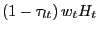 $ \left( 1-\tau_{lt}\right) w_{t}H_{t}$