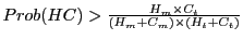 $ Prob(HC)>\frac{H_{m}\times C_{t}}{(H_{m}+C_{m})\times(H_{t}+C_{t})}$