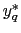 $ y_{q}^{*}$