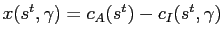 $ x(s^{t}, \gamma) = c_{A}(s^{t} )-c_{I}(s^{t},\gamma)$