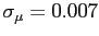$ \sigma_{\mu} = 0.007$