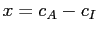 $ x = c_{A}-c_{I}$
