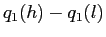 $ q_{1}(h)-q_{1}(l)$