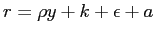 $ r = \rho y + k + \epsilon+ a$