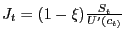 $ J_{t}=(1-\xi)\frac{S_{t}}{U^{\prime}(c_{t)}}$