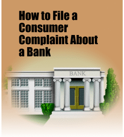 How to File a Consumer Complaint About a Bank. Illustration of a bank.