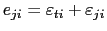 LaTex Encoded Math: \displaystyle e_{ji}=\varepsilon _{ti}+\varepsilon _{ji} 