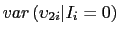 LaTex Encoded Math: \displaystyle var\left( \upsilon _{2i}\vert I_{i}=0\right)