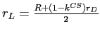  r_{L}=\frac{R+(1-k^{CS})r_{D}}{2}