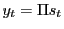 LaTex Encoded Math: \displaystyle y_t=\Pi s_t