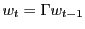 LaTex Encoded Math: \displaystyle w_t= \Gamma w_{t-1}
