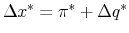 \Delta x^* = \pi^* + \Delta q^*