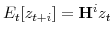  E_{t}[z_{t+i}]=\mathbf{H}^{i}z_{t}