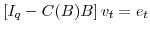  \left[ I_{q}% -C(B)B\right] v_{t}=e_{t}