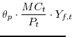 \displaystyle \theta_{p}\cdot\frac{MC_{t}}{P_{t}}\cdot Y_{f,t} \!\!\!\!
