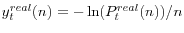 y_t^{real} (n)=-\ln (P_t^{real} (n))/n
