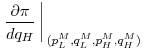 \displaystyle \left.\frac{\partial\pi}{dq_H}\right\arrowvert_{(p_L^M,q_L^M,p_H^M,q_H^M)}