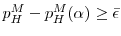  p_H^M - p_H^M(\alpha) \geq \bar\epsilon