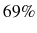  69\%