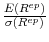  \frac{E\left( R^{ep}\right) }{\sigma\left( R^{ep}\right) }