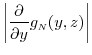 \displaystyle \bigg\vert\frac{\partial}{\partial y} g_\ensuremath{{\scriptscriptstyle N}}(y,z)\bigg\vert