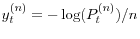 y_t^{(n)} =-\log (P_t^{(n)} )/n