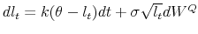  dl_t=k(\theta -l_t)dt+\sigma \sqrt{l_t}dW^Q 