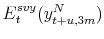 \displaystyle E_{t}^{svy}(y_{t+u,3m}^{N})
