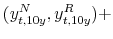 \displaystyle (y^{N}_{t,10y}, y^{R}_{t,10y}) +