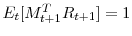  E_{t}[M_{t+1}^{T}R_{t+1}]=1