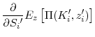 \displaystyle \frac{\partial}{\partial{S_i{^\prime }}} E_z\left[\Pi(K_i^{\prime }, z_i^{\prime })\right]