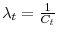  \lambda_{t}=\frac{1}{C_{t}}