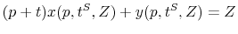 \displaystyle (p+t)x(p,t^{S},Z)+y(p,t^{S},Z)=Z 