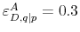  \varepsilon _{D,q\vert p}^{A}=0.3