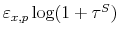  \varepsilon_{x,p}\log(1+\tau^{S})