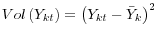 Vol\left( {Y_{kt} } \right)=\left( {Y_{kt} -\bar {Y}_k } \right)^2
