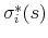  \sigma ^{*}_{i}(s)